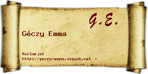 Géczy Emma névjegykártya