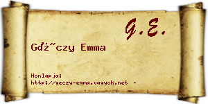 Géczy Emma névjegykártya